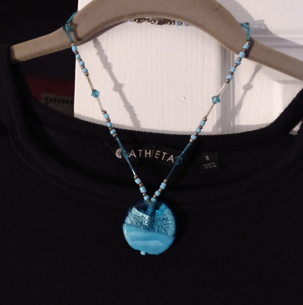 A vintage teal stone necklace